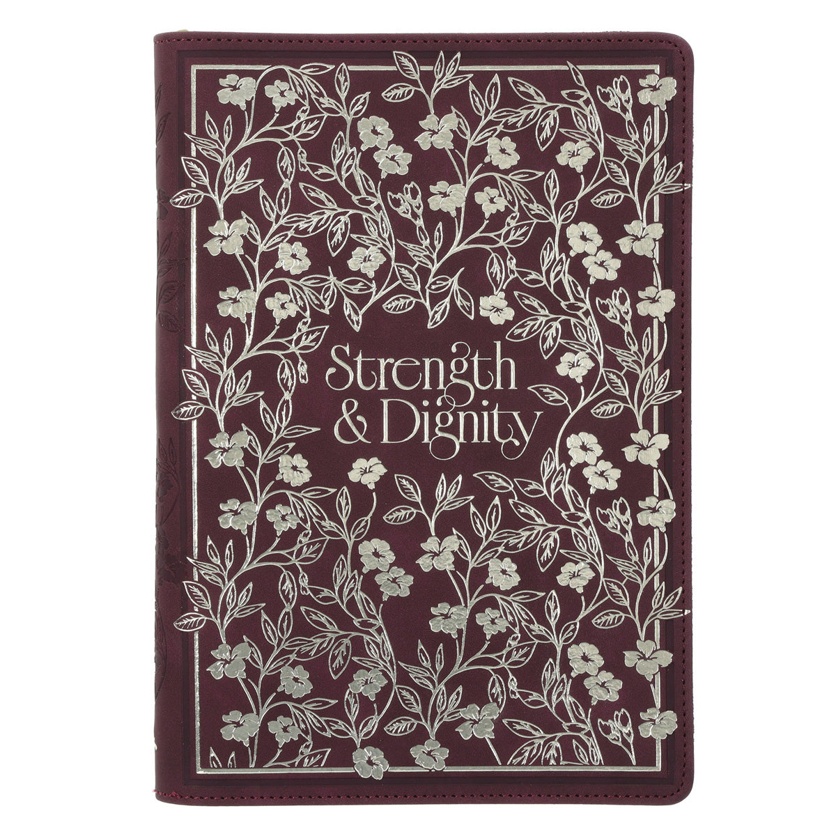 Strength and Dignity Burgundy Faux Leather Journal with Zipped Closure