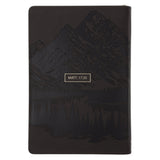 Faith Can Move Mountains Dark Brown Faux Leather Journal with Zipped Closure