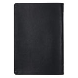 God Is Our Refuge and Strength Two-Tone Black and Grey Faux Leather Chunky Journal