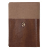 I Know the Plans Two-Tone Brown Faux Leather Journal with Zipped Closure