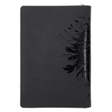 Strong & Courageous Grey Lion Faux Leather Journal with Zipped Closure