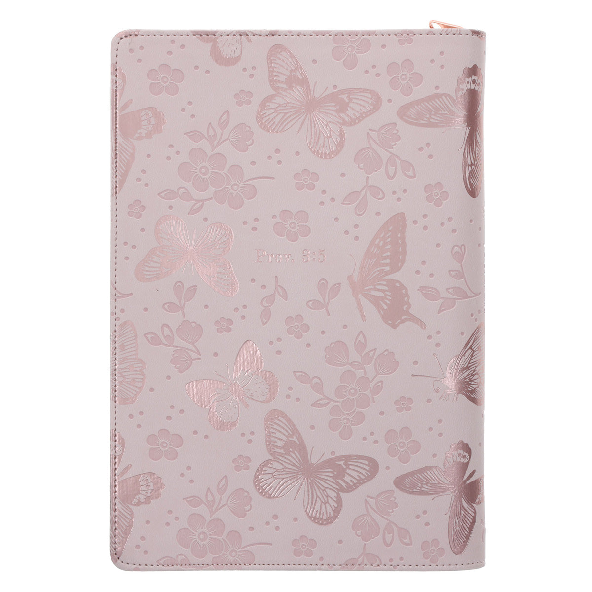 Trust in the Lord Butterfly Blush Faux Leather Journal with Zipped Closure