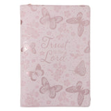 Trust in the Lord Butterfly Blush Faux Leather Journal with Zipped Closure