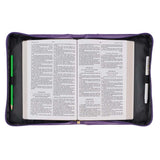She Is Clothed Purple Faux Leather Bible Bag - Proverbs 31:25