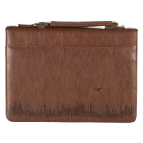 Wings Like Eagles Brown Faux Leather Bible Bag - Isaiah 40:31