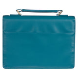 May God's Grace Be With You Teal Paisley (Faux Leather Bible Bag)