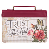 Trust In The Lord Floral Proverbs 3:5 (Faux Leather Bible Bag)