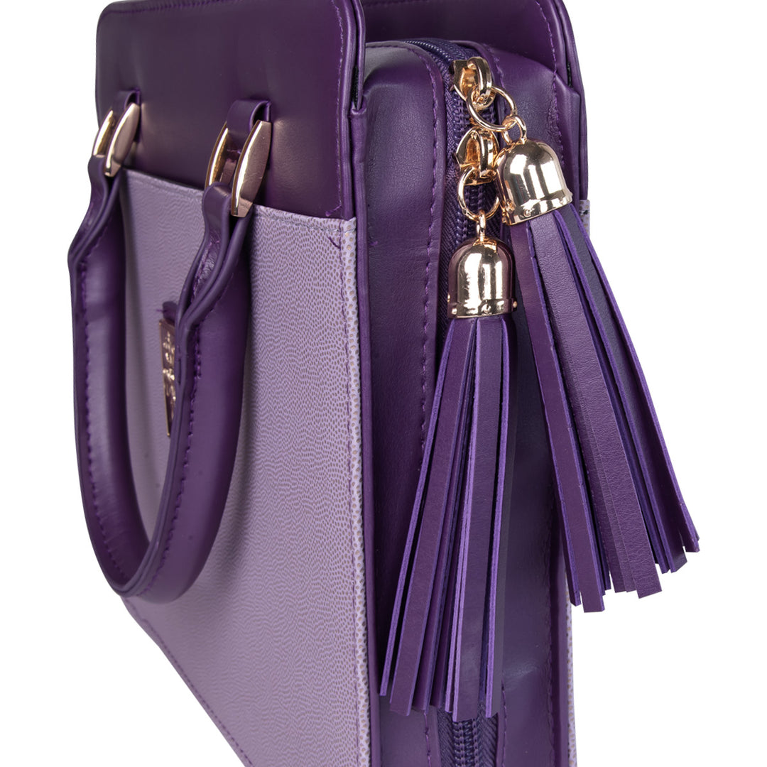 Cross Purple (Faux Leather Fashion Bible Bag)