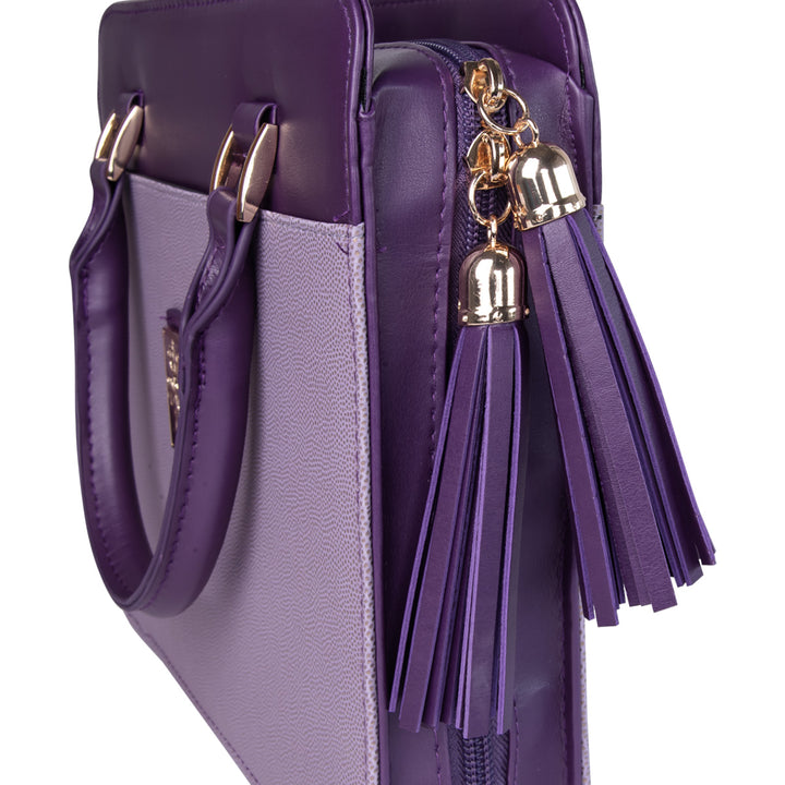 Cross Purple (Faux Leather Fashion Bible Bag)