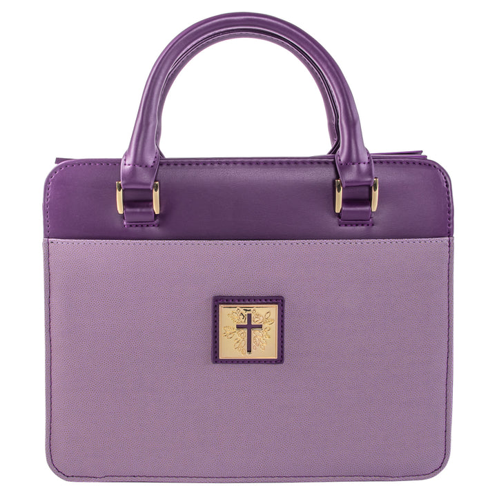 Cross Purple (Faux Leather Fashion Bible Bag)