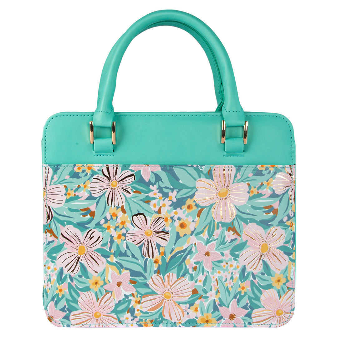 Cross Floral (Faux Leather Fashion Bible Bag)