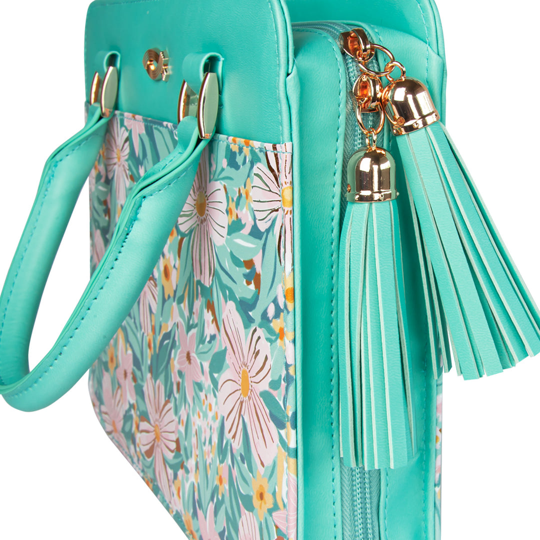 Cross Floral (Faux Leather Fashion Bible Bag)