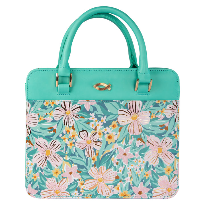 Cross Floral (Faux Leather Fashion Bible Bag)