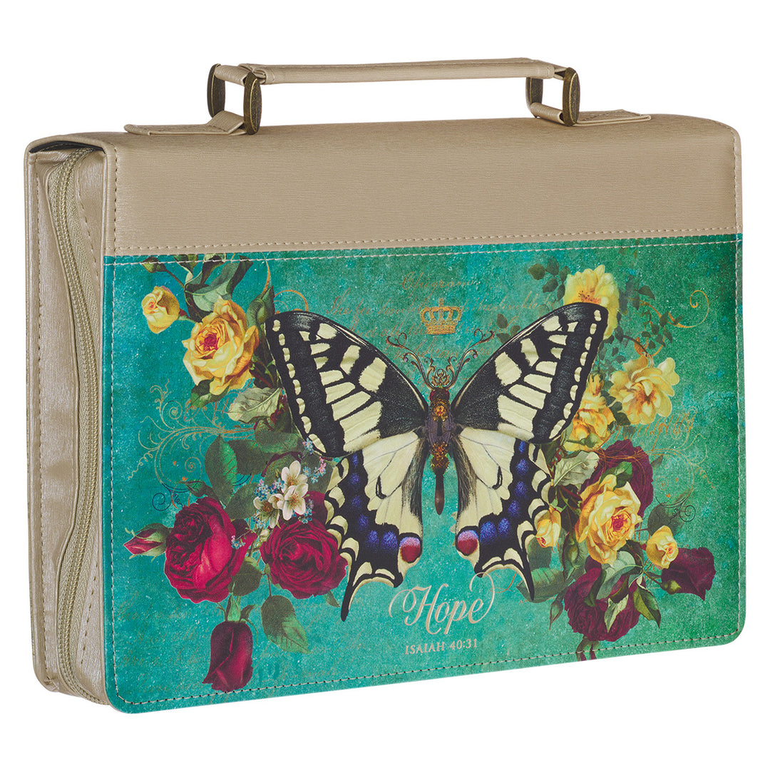 Hope Butterfly Faux Leather Bible Bag - Isaiah 40:31