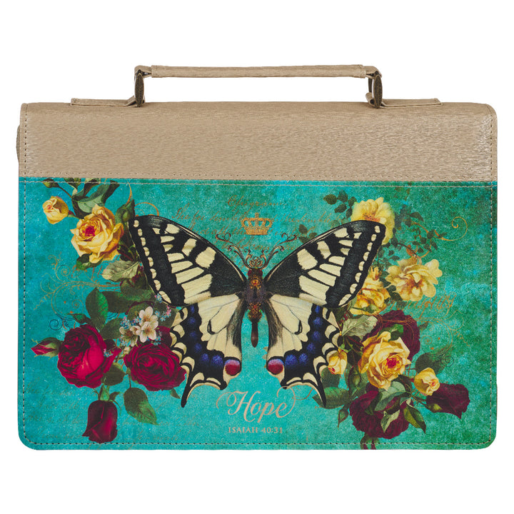 Hope Butterfly Faux Leather Bible Bag - Isaiah 40:31