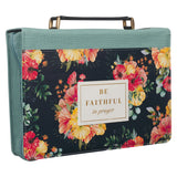 Be Faithful In Prayer Faux Leather Bible Bag - Romans 12:12