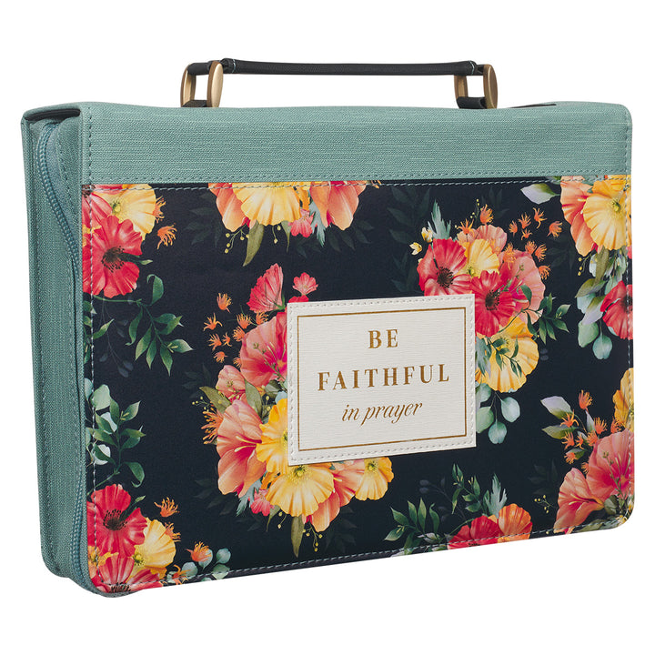 Be Faithful In Prayer Faux Leather Bible Bag - Romans 12:12