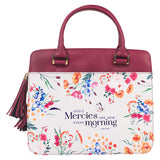 God's Mercies Are New Every Morning Faux Leather Bible Bag - Lamentations 3:23