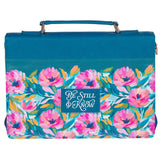 Be Still and Know Floral Faux Leather Bible Bag