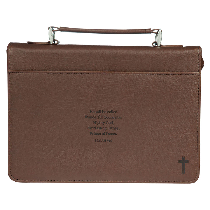 Names of Jesus Brown Faux Leather Bible Bag