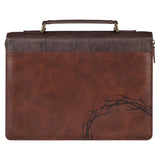 Crown of Thorns Two-Tone Brown Faux Leather Bible Bag