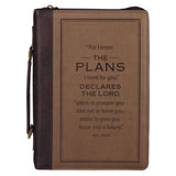I Know the Plans I Have for You Two-Tone Brown Faux Leather Bible Bag
