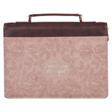 He Has Made Everything Beautiful in Its Time Pink and Brown Faux Leather Bible Bag