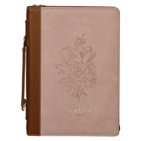 Trust Pink and Brown Faux Leather Bible Bag