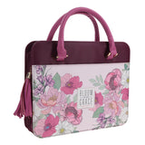 Bloom in His Grace Faux Leather Bible Bag