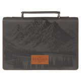 Be Strong and Courageous Faux Leather Bible Bag