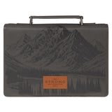 Be Strong and Courageous Faux Leather Bible Bag
