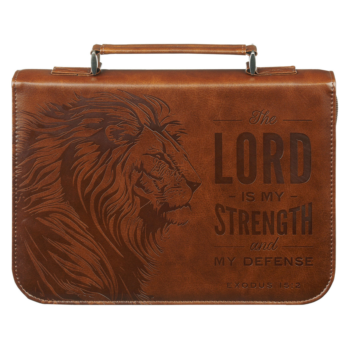 The Lord Is My Strength and My Defense Faux Leather Bible Bag