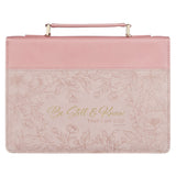 Be Still and Know That I Am God Two-Tone Pink Faux Leather Bible Bag