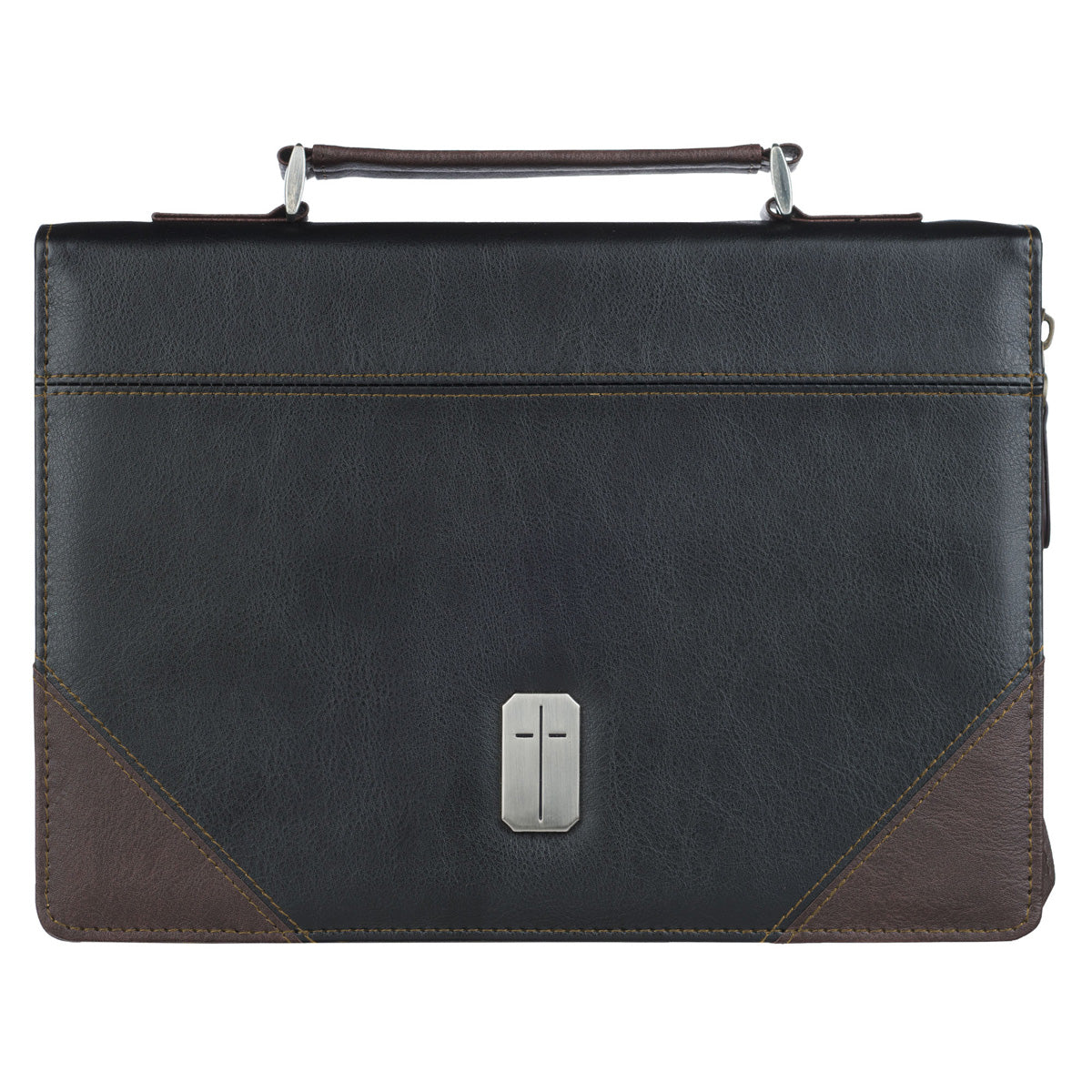 Man of God Two-Tone Brown and Black Faux Leather Bible Bag