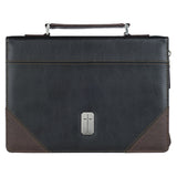 Man of God Two-Tone Brown and Black Faux Leather Bible Bag