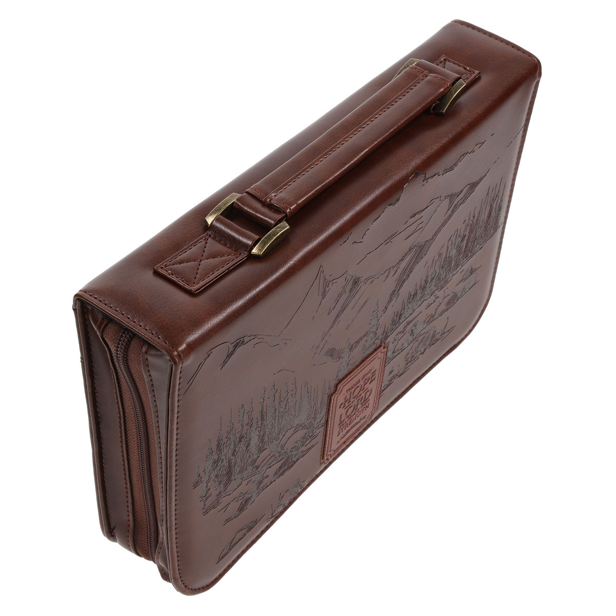 Those Who Hope in the Lord Will Renew Their Strength Brown Faux Leather Bible Bag