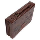 Those Who Hope in the Lord Will Renew Their Strength Brown Faux Leather Bible Bag