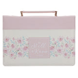 Be Still & Know Pink Faux Leather Bible Bag