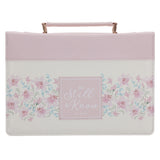 Be Still & Know Pink Faux Leather Bible Bag