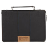 Be Strong in the Lord and in His Mighty Power Faux Leather Bible Bag