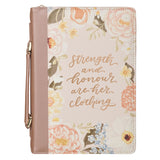 Strength and Honour Are Her Clothing Faux Leather Bible Bag