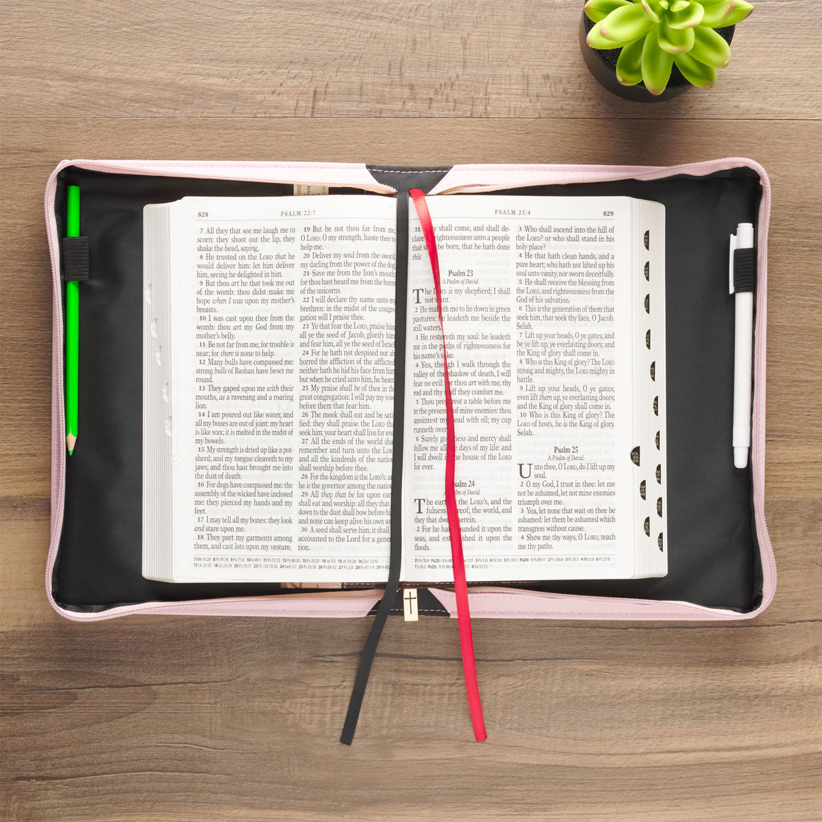 He Will Cover You with His Feathers and Under His Wings You Will Find Refuge Faux Leather Bible Bag