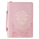 He Will Cover You with His Feathers and Under His Wings You Will Find Refuge Faux Leather Bible Bag