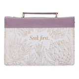 Seek First Protea Faux Leather Bible Bag