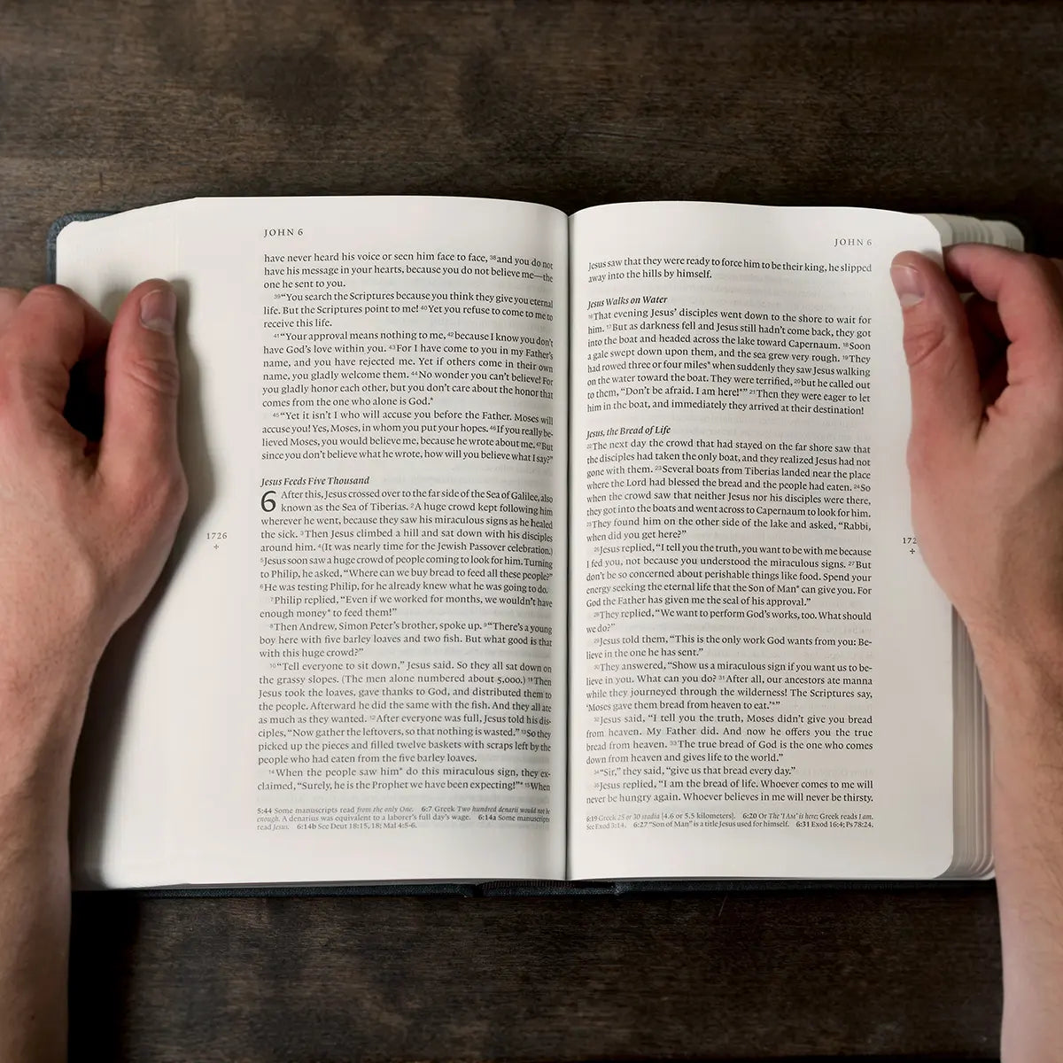 Easy to read, single column Filament enabled bible with wide margin for notes