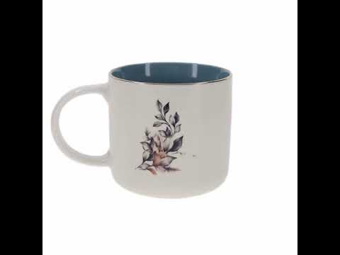 Pray More Worry Less Ceramic Mug with Blue Interior